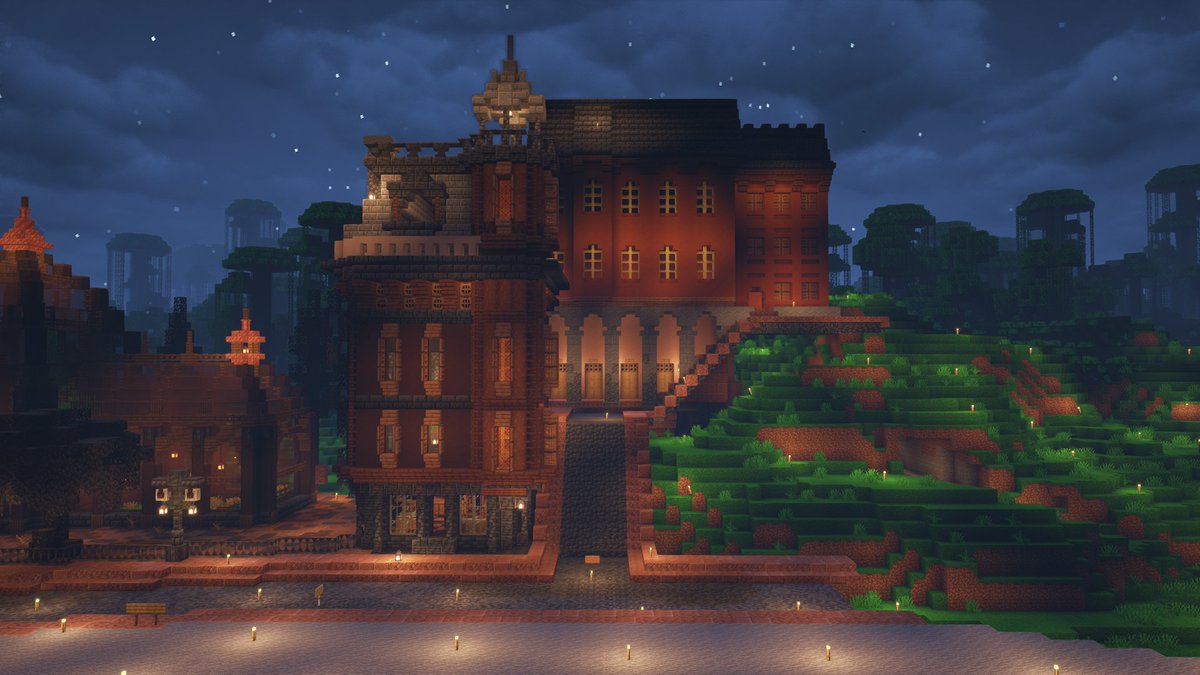 FallFey's tweet photo. I'm currently working on a Steampunk city on a modded SMP I play on, and I thought I should sometimes post pics of my builds, so here is one. Building on the front I finished yesterday and currently working on the building on the background. https://t.co/UMWOPshV4I