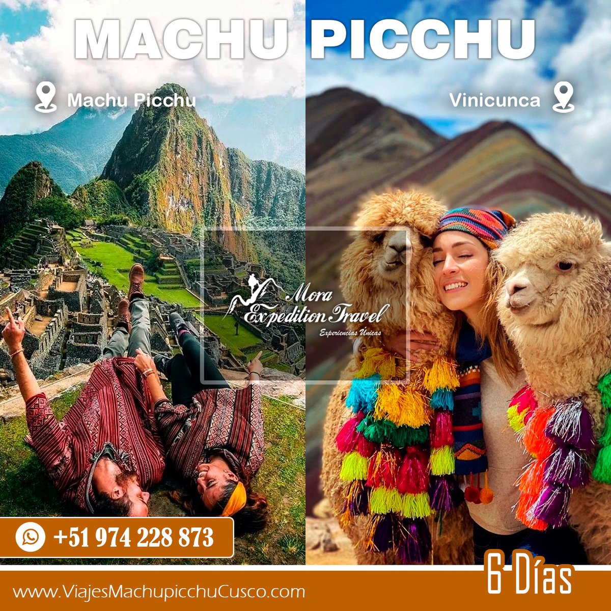 👉👉 LOS DÍAS EXACTOS PARA CONOCER LO ESCENCIAL EN PERÚ
Machu Picchu - Vinicunca en 6 Días
📱 +51 974 228 8733
✅ WhatsApp: bit.ly/ChatMoraExpedi…
🌐 Web: viajesmachupicchucusco.com

#MachuPicchu #Vinicunca #agenciasturismo #vacacionesenfamilia #experienciasunicas #colombia #tours
