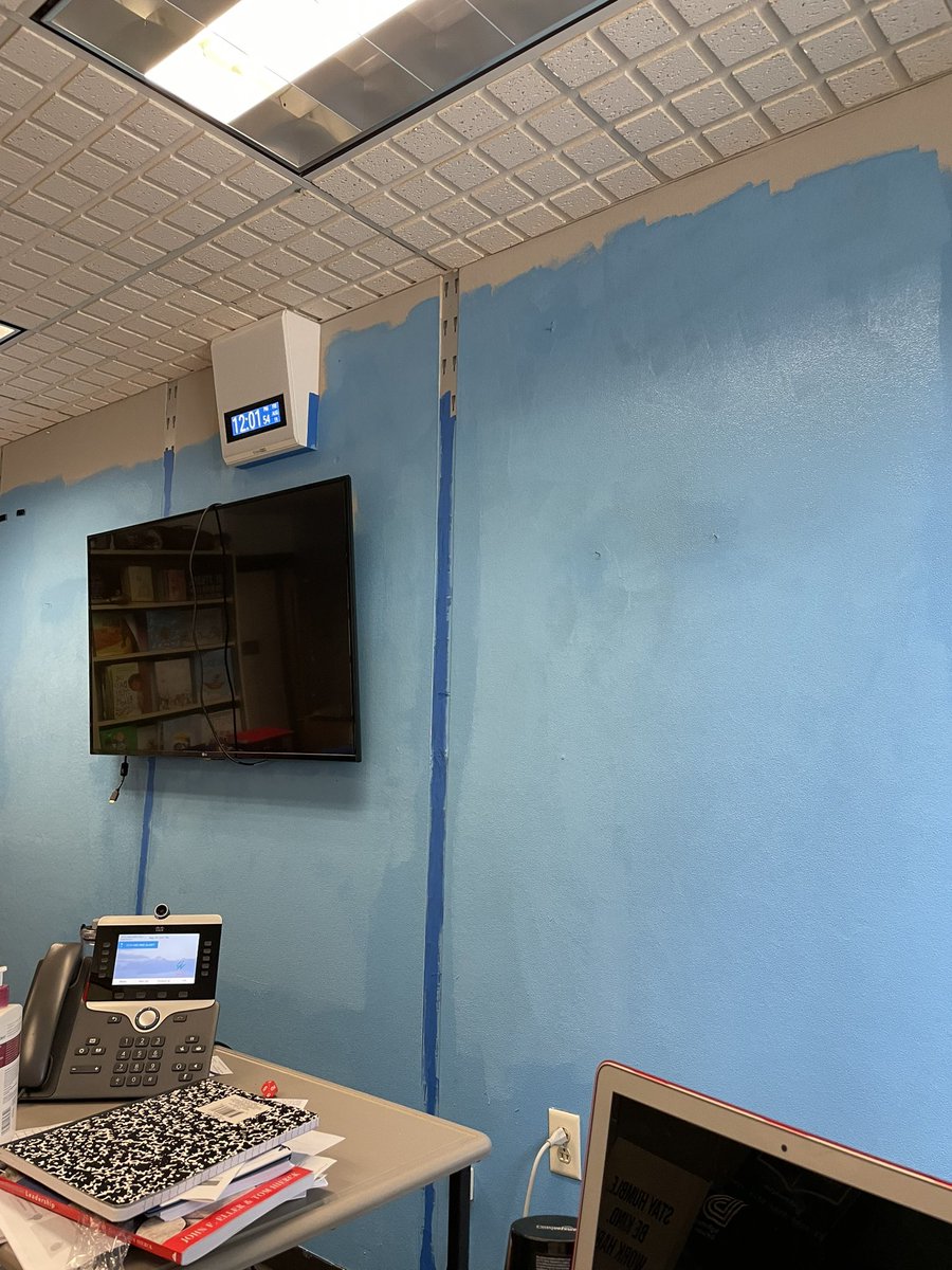 Mike_Ell96's tweet photo. Today’s project…painting my wall the new school colors while thinking and planning! @HadfieldHuskies #trustthemagic https://t.co/matdyv7FN9
