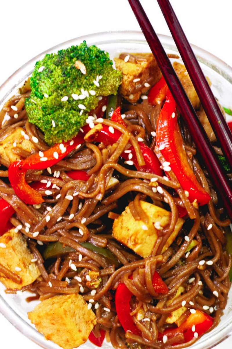 Sesame Tofu Soba Noodles Bowl - RecipeMagik recipemagik.com/sesame-tofu-so…