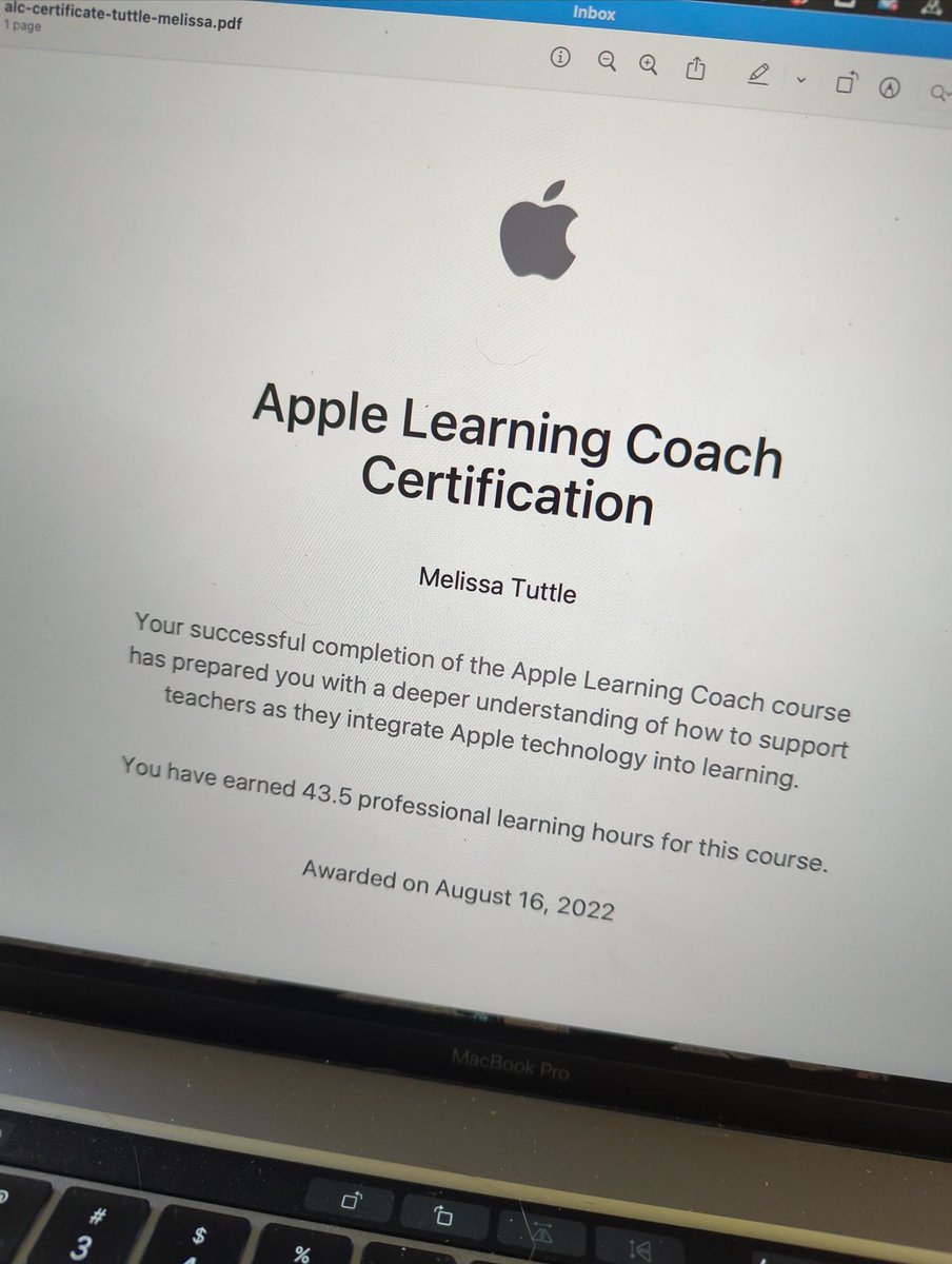 Dr. Melissa Tuttle (@melissastuttle) on Twitter photo Wahoo! Just received word I earned my Apple Coach Certificated! Great experience and I look forward to putting some of my learning into practice this year! #applelearningcoach <a href="/AppleEDU/">Apple Education</a> Wahoo! Just received word I earned my Apple Coach Certificated! Great experience and I look forward to putting some of my learning into practice this year! #applelearningcoach <a href="/AppleEDU/">Apple Education</a>