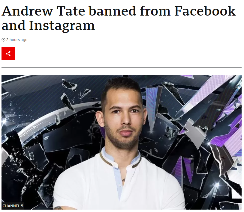 i dislike tate but kids are gonna grow up thinking their only weapon against stupid ideas is deplatforming.