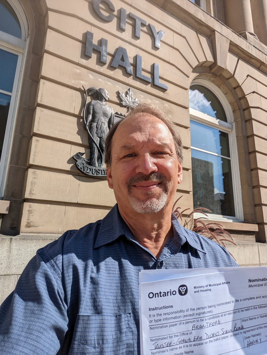 I've spent more than 3 decades working to protect and improve publicly-funded education. Now I'm hoping to do that work in a new venue. I've filed my nomination papers to run, in Brantford, for trustee with the Grand Erie District School Board <a href="/GEDSB/">Grand Erie District School Board</a> .