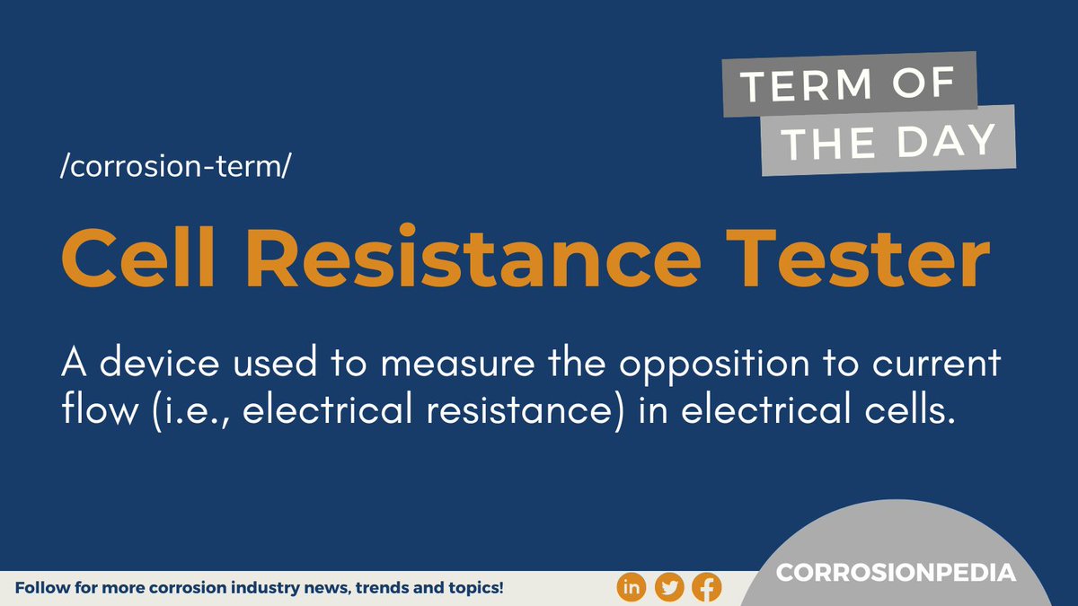 corrosionpedia's tweet photo. See how to perform a cell resistance test with a multimeter: https://t.co/6LwgFtBWvI
#monitoring #corrosion #inspection #corrosionmonitoring #corrosiontesting https://t.co/48dpvlFBx8