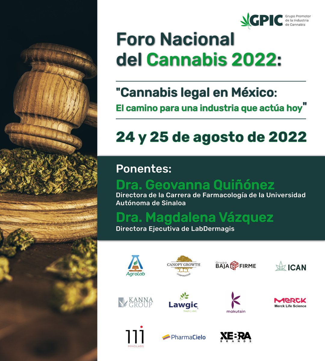 GpicMx's tweet photo. A todos los interesados en el desarrollo de la Industria del #Cannabis en México los esperamos en el Foro Nacional del Cannabis 2022. Nos acompañarán la Dra. Geovanna Quiñónez de la @uasoficialmx y la Dra. Magdalena Vázquez de LabDermagis
REGISTRO ABIERTO: https://t.co/Zk06A1OGsi https://t.co/vtrlcW8wtB