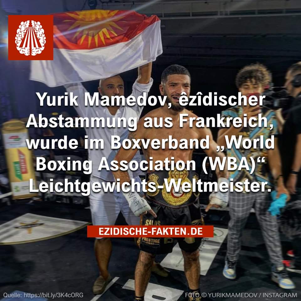 ezidischefakten's tweet photo. Mehr Fakten auf @ezidischefakten
#YurikMamedov #Frankreich #Boxen #WorldBoxingAssociation #WBA #Leichtgewicht #Weltmeister #eziden #jesiden #ezidischefakten https://t.co/s3XLJy3nYY