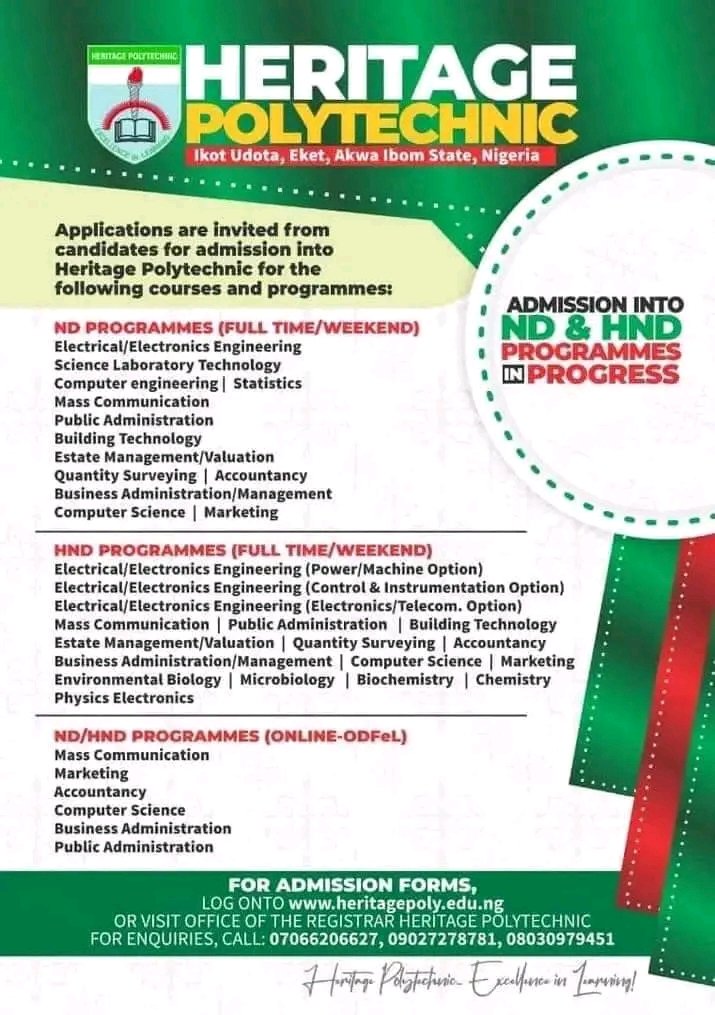 Choose Heritage Polytechnic today!