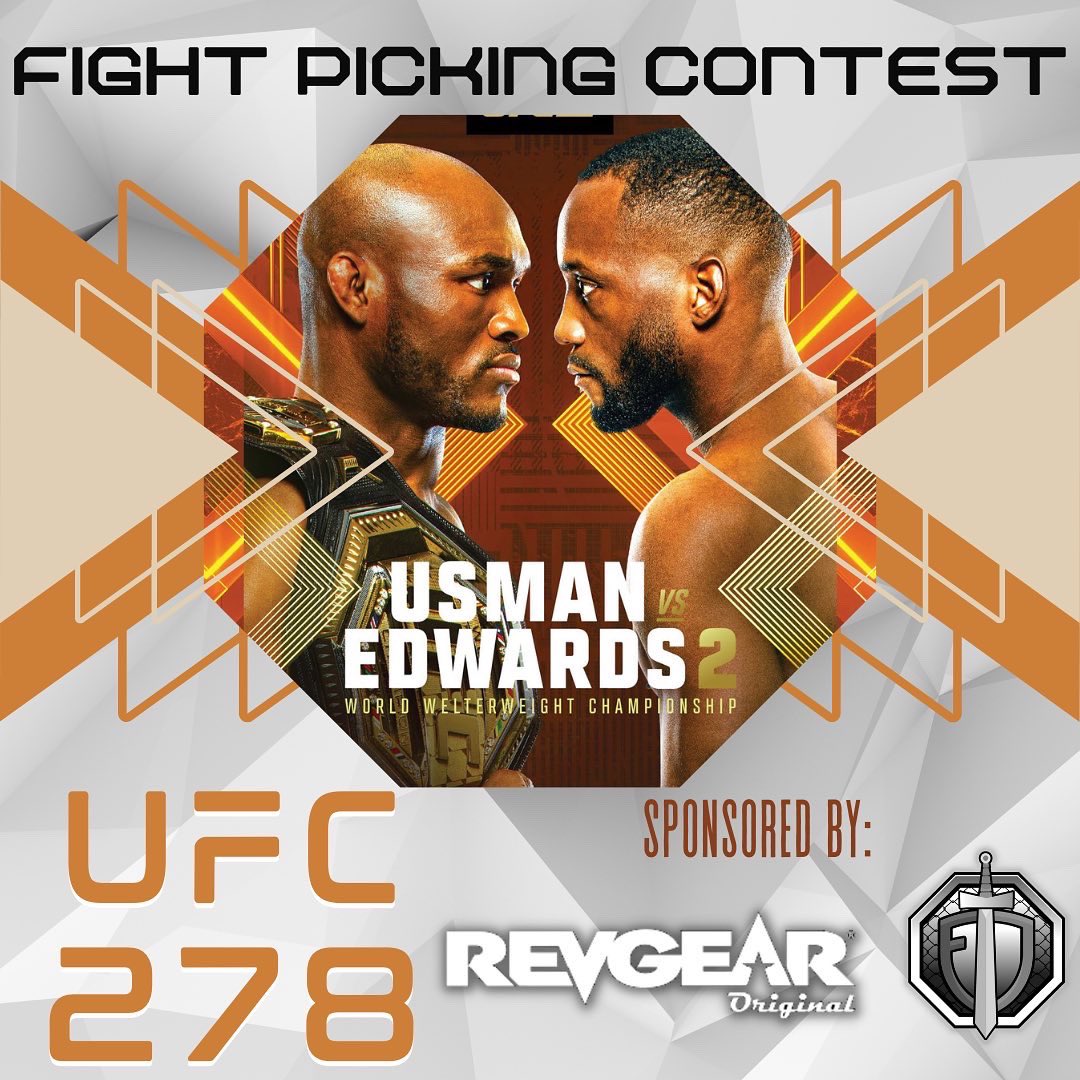 revgear's tweet photo. FIGHT PICK CONTEST!! @ufc 278 is right around the corner! We have partnered w/@DialogueFight
Winner will receive a pair of Pro Series Challenger 2 Leather MMA gloves.
Rules 1. Comment Main Card Picks 2. Follow us & @DialogueFight
#revgear #ufc278 #ufc #usmanvsedwards2 https://t.co/korldRTaO3