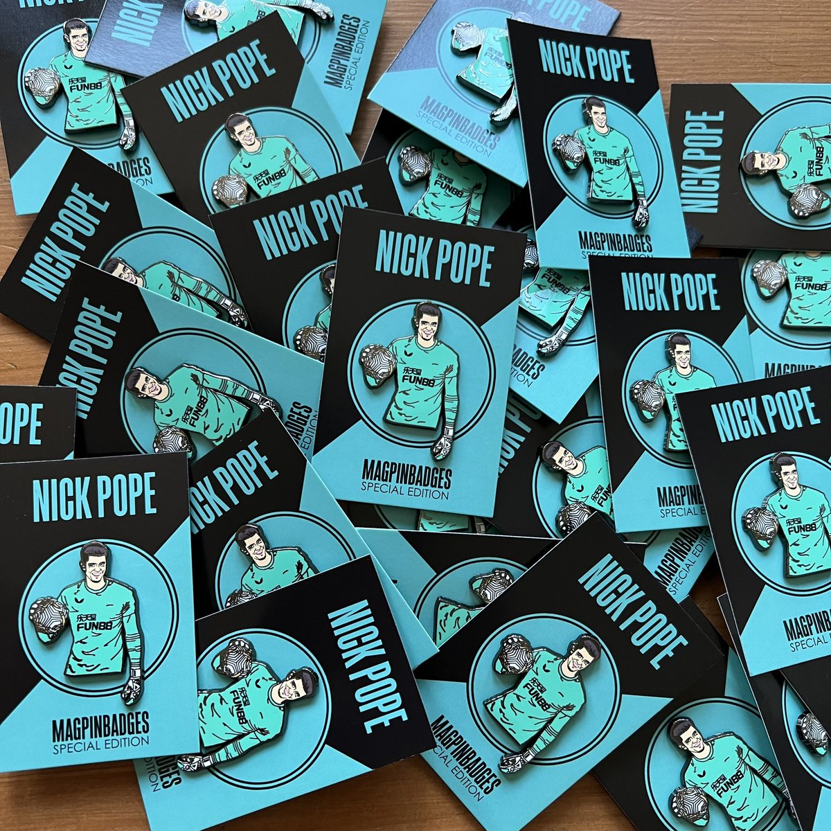 Nick Pope pin badges go on sale tomorrow @ 12pm 🧤 (Saturday 20th August)

To be in with a chance of winning one, simply;

- Retweet this tweet 🔁
- Follow <a href="/Magpin1/">Magpin</a> ✅

Winner announced just before 12pm tomorrow. Good luck!

#NUFC