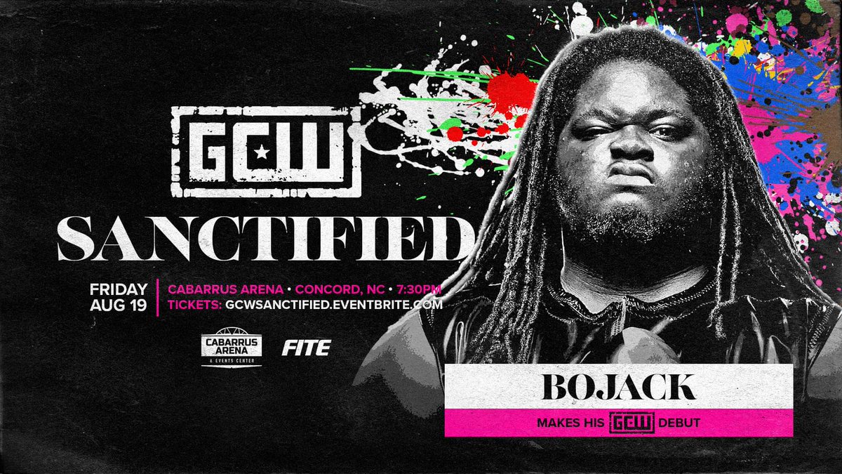 GCWrestling_'s tweet photo. *TONITE - 730PM*
BOJACK makes his GCW Debut tonight in CHARLOTTE!
Plus
Nick Gage
Effy v George South
Blake v Lando
Macizos v Charli/Connors
Cole v Corino
SGC v Revolt
Everett v Blackwood
Allie/Sheik v Ducklings
Mortons/Axton v Hamrick/Jordan/Starkz
Tix:
https://t.co/0N1uvuL6de https://t.co/DIpTcUIt7w