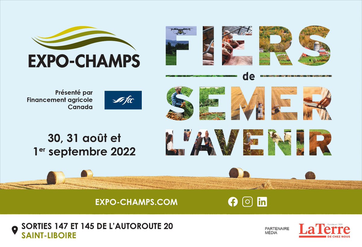 ceresco_ca's tweet photo. Come and meet our soybean experts at the Expo-Champs at Saint-Liboire from August 30th to September 1st on the edge of Highway 20 and right next to the cafeteria. We will be more than happy to introduce you to our new varieties! #soybean #expochamps ☺️ 🌱 https://t.co/XzmRfvcndc