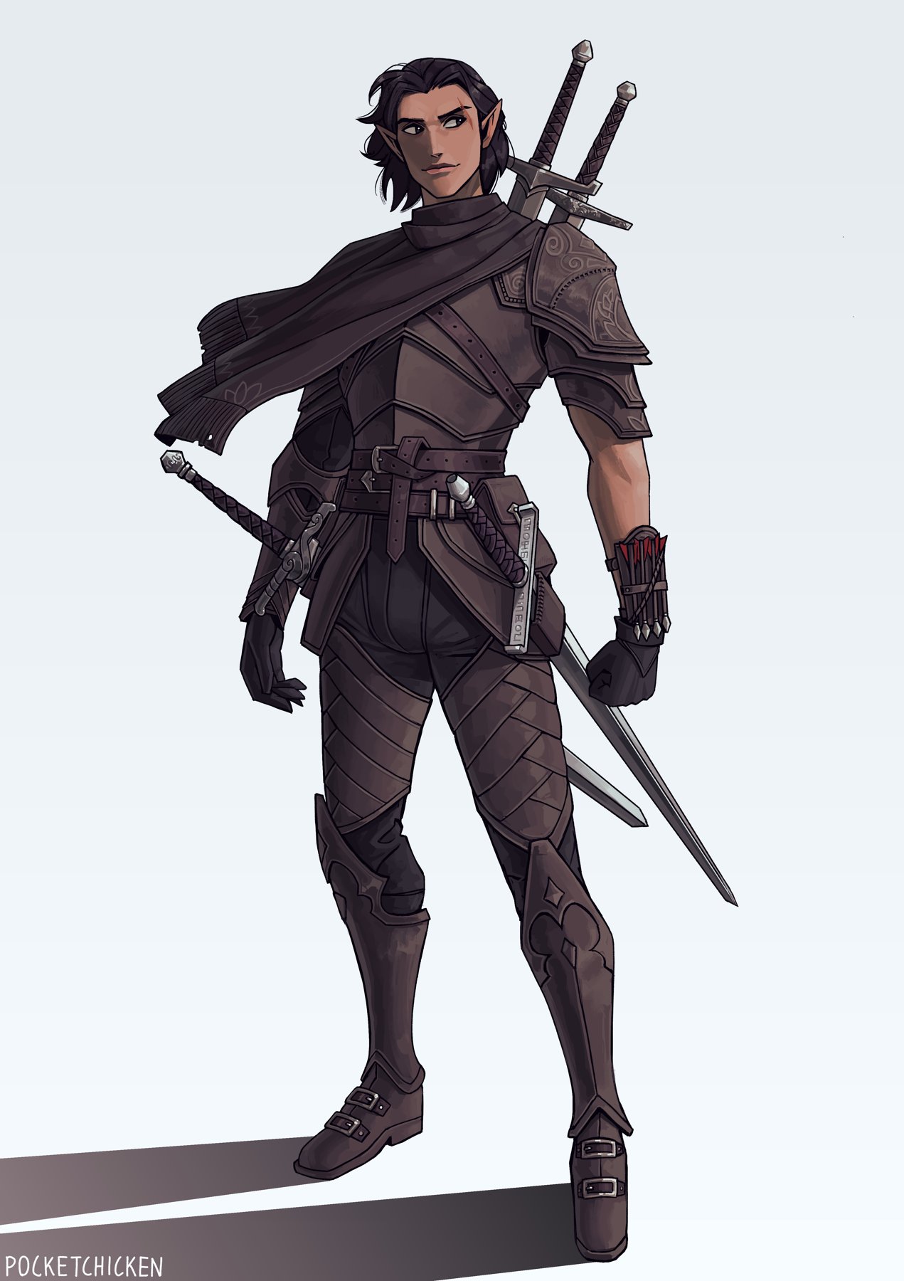 pocketchicken-on-twitter-dnd-character-commission-half-elf-with-just