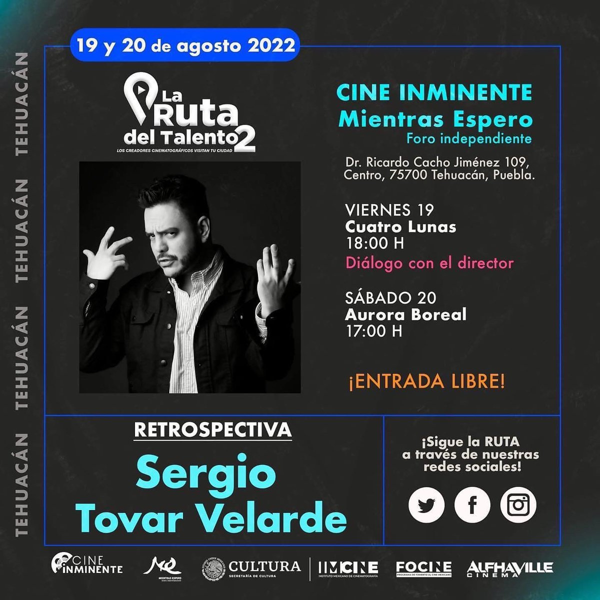 Cuatro_Lunas's tweet photo. HOY en Tehuacán Puebla, proyección de Cuatro Lunas, en la retrospectiva de nuestro director Sergio Tovar Velarde, organizada por La Ruta del Talento.

Muy pronto en tu ciudad. No te la pierdas!
.
.
.
#cuatrolunas #CineMexicano #CineLGBT #LaRutaDelTalento #tehuacanpuebla #Puebla https://t.co/cxynY8nVK8