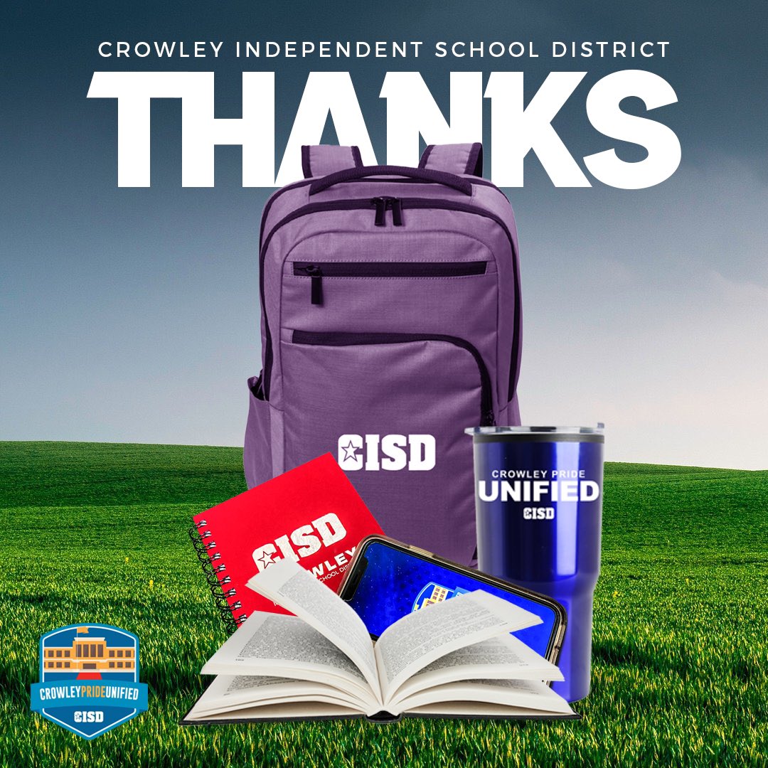 CrowleyISD's tweet photo. Please join us in THANKING all of our students, parents, teachers, staff and community partners for a GREAT first week of the 2022-23 school year. #CrowleyPrideUnified https://t.co/aFOKzRWWBT