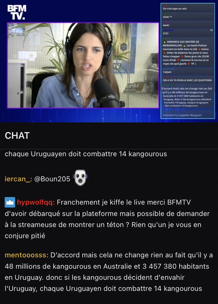 AxelBrrg's tweet photo. Le premier live Twitch de BFMTV c'était un espèce de zoo les commentaires xptdrrrrrrrr https://t.co/LzNNxU6PE2