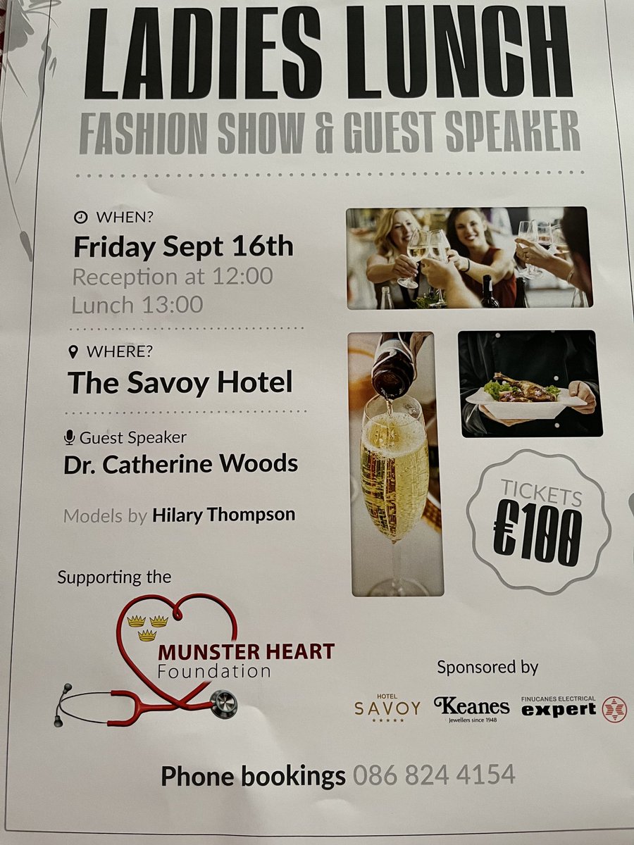 Breda Mc Dermott ☘️ (@breda_dermott) on Twitter photo Looking forward to attending this Ladies Lunch to support Cardiology services <a href="/ULHospitals/">Follow @HSEMidWest</a> <a href="/MunsterHeart/">Munster Heart Foundation</a> & hearing from Dr Catherine Woods <a href="/UL/">University Of Limerick</a> . Looking forward to attending this Ladies Lunch to support Cardiology services <a href="/ULHospitals/">Follow @HSEMidWest</a> <a href="/MunsterHeart/">Munster Heart Foundation</a> & hearing from Dr Catherine Woods <a href="/UL/">University Of Limerick</a> .