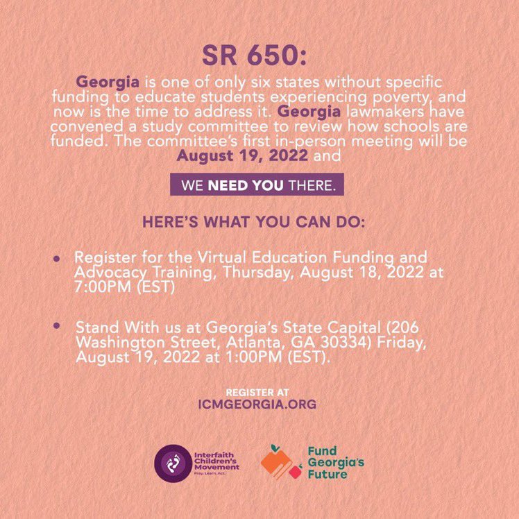 IDRAeduFellows's tweet image. Today Georgia lawmakers will review how education is funded in Georgia. These hearings are integral for voicing our concerns about why our current formula doesn’t equitably fund public education. All students deserve a better-funded future. #FixtheFormula