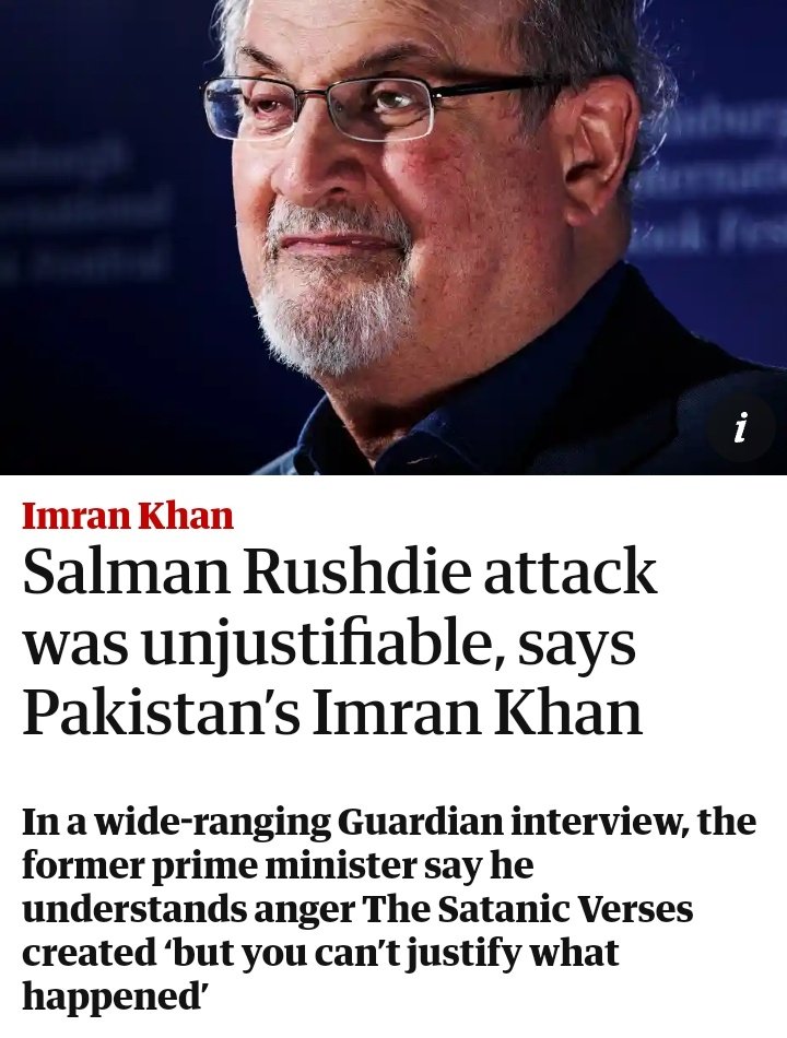 MukhtarPSP's tweet photo. یہودیوں کا پالتو عمران خان نیازی کی ملعون رشدی کے لیے ہمدردی جاگ اٹھی 😎 
برطانوی اخبار گارڈین (Guardian) کو خصوصی انٹرویو میں سلمان رشدی ملعون پر حملے کی مذمت کر دی اور اسے ناقابل جواز قرار دے دیا۔

News Link 👇👇
https://t.co/hwfHHTZvlW https://t.co/6UoCRkrSKQ