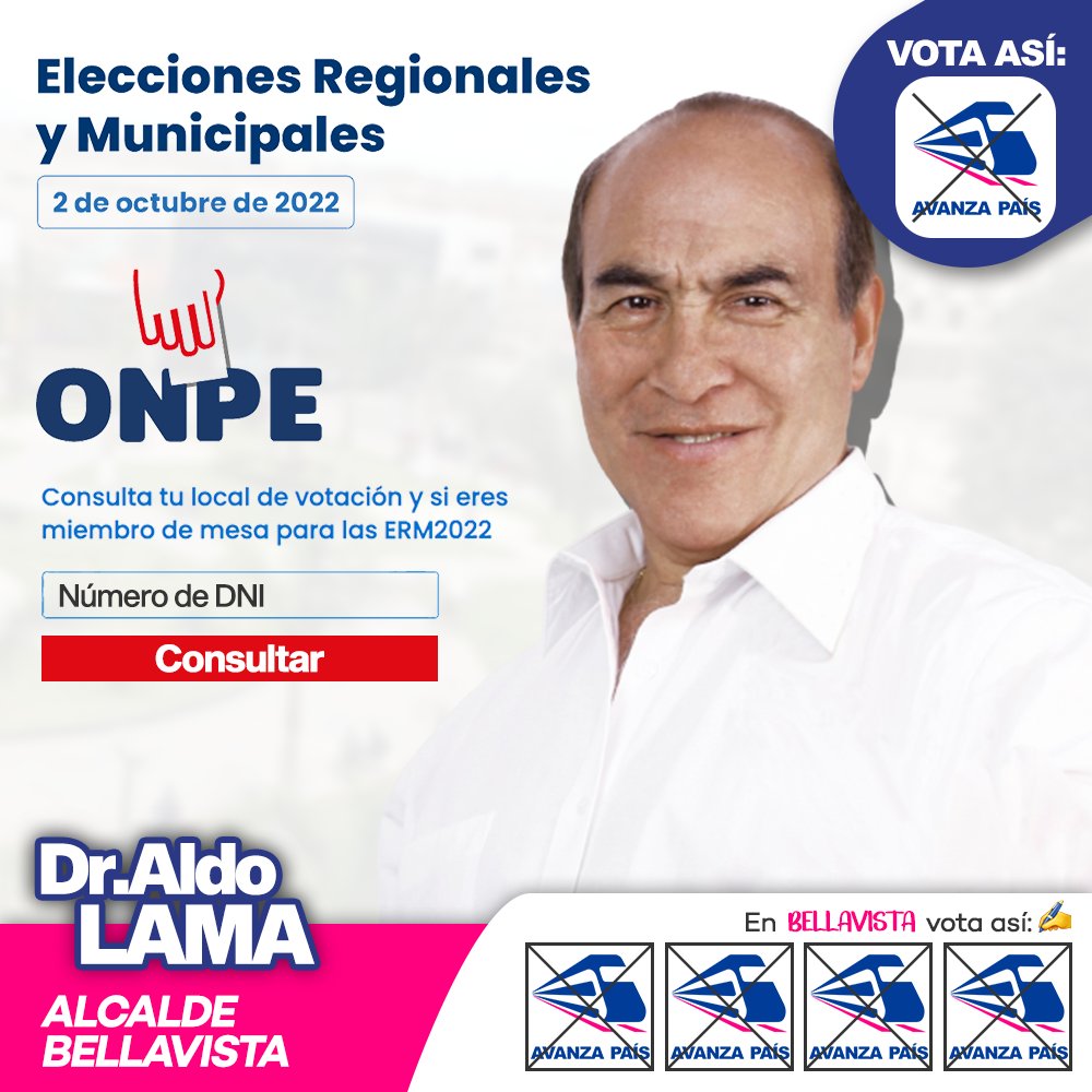 AldoLama2023's tweet photo. #ERM2002 *Ya puedes consultar si eres miembro de mesa y tu local de votación!*
Entra a la web de enlace 👇🏼.
No te olvides, este 02 de octubre de marcar los 4 trenes de *Avanza País*.
Consulta aquí: https://t.co/5DWacPf4XU https://t.co/PDd1ROLMca