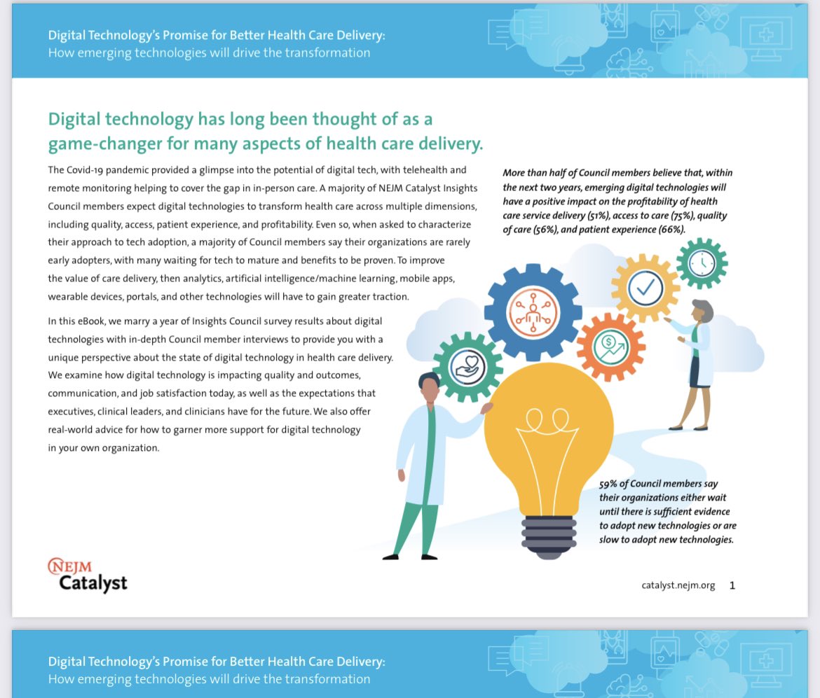 gsanchezantolin's tweet photo. Me apena ver colegas que siguen aferrados a  que la #Digitalizacion, la #Telemedicina o la #IA no aportan valor al sistema sanitario. Esta guia de @NEJM ayuda a conocer mejor la #eHealth La Innovacion supone mente abierta para usar nuevas herramientas. La evidencia las soporta https://t.co/wyYHo9wugp