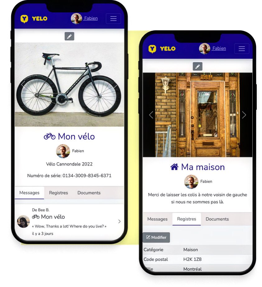 fablaf's tweet image. Enregistrez tous vos biens sur @Yelosquare et rejoignez la communauté Yelo pour protéger vos propriétés et garder la tranquillité d’esprit.
#velo #voiture #maison