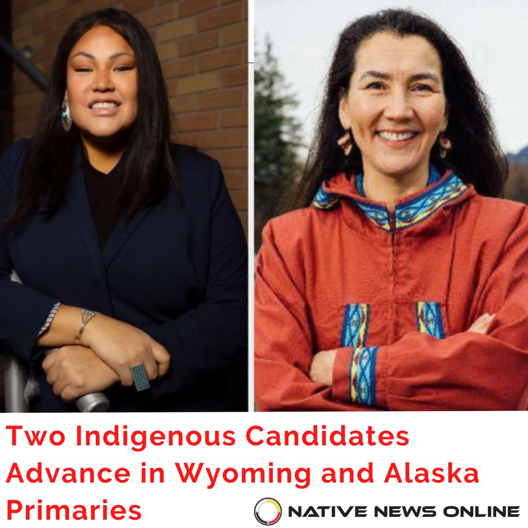 nativenews_net's tweet photo. Two Indigenous candidates vying for seats in the U.S. House won primary elections this week in Wyoming and Alaska, earning them a chance to be the first Native women to represent their respective states in Congress.
 
https://t.co/8i8LvTtSrU https://t.co/rC4zWfRcMp