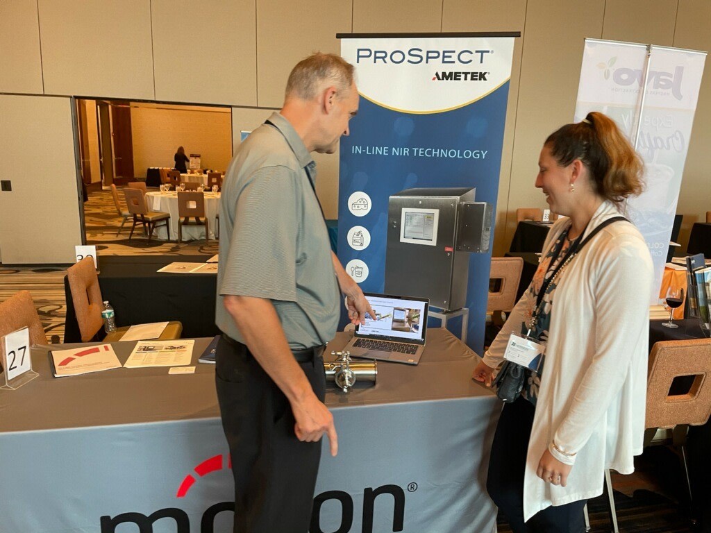 MOCONINC's tweet photo. Stop by and see us for the final day at the @NEDairyFoods Convention at the @LandingHotelNY! Thanks to all who stopped to visit our booth so far! We enjoy connecting with professionals in the industry to discuss #NIRtechnology in #dairyprocessing. ๐ฎ๐ฅ https://t.co/8ZGuonxa7W