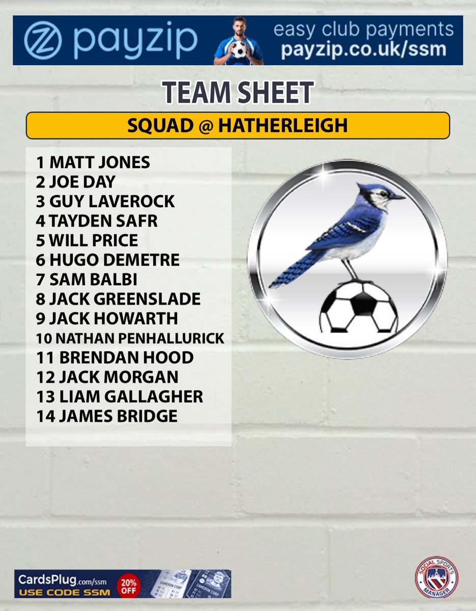 EastBudleighFC's tweet photo. Tomorrows squad for game ⚽️ https://t.co/p4ZLMRtf5n