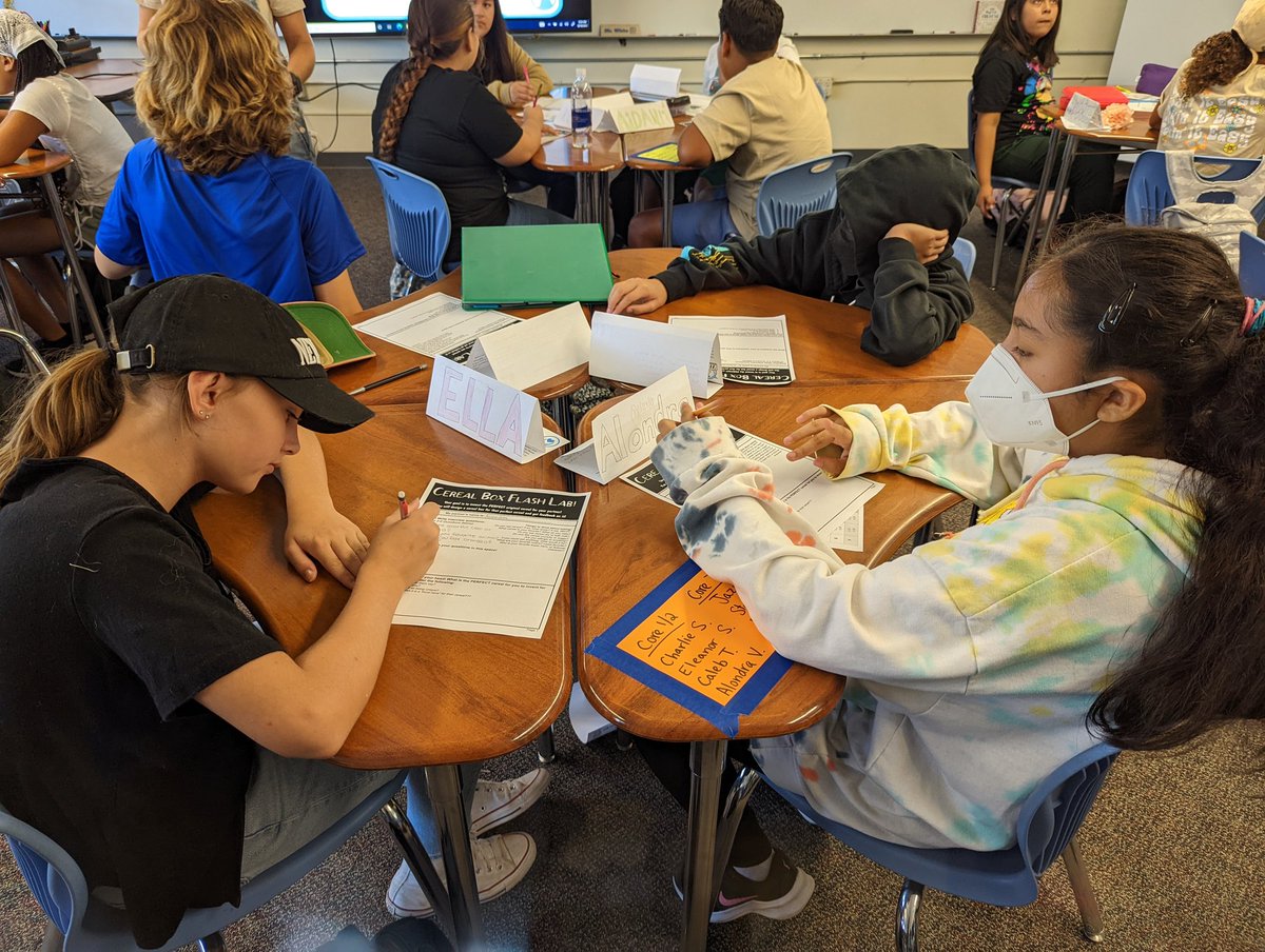 mssitesvida's tweet photo. Our first ever Camp VIDA! Students interviewing each other to gain empathy. Then using their partners' responses to design a cereal box for a cereal their partners would love to eat! More fun to come throughout the day! #CampVIDA #designthinking #VIDAohana #weareVIDA @VIDASHARKS https://t.co/kxuThQGP7u