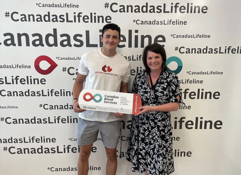 Excited to welcome Jackson DeSouza of the @Kelowna_Rockets as a Player Ambassador. Jackson is a committed plasma donor and is encouraging members of the Kelowna community to also book an appointment at Blood.ca/HGB. #PlasmaForLife

@CanadasLifeline @TheWHL @CHLHockey