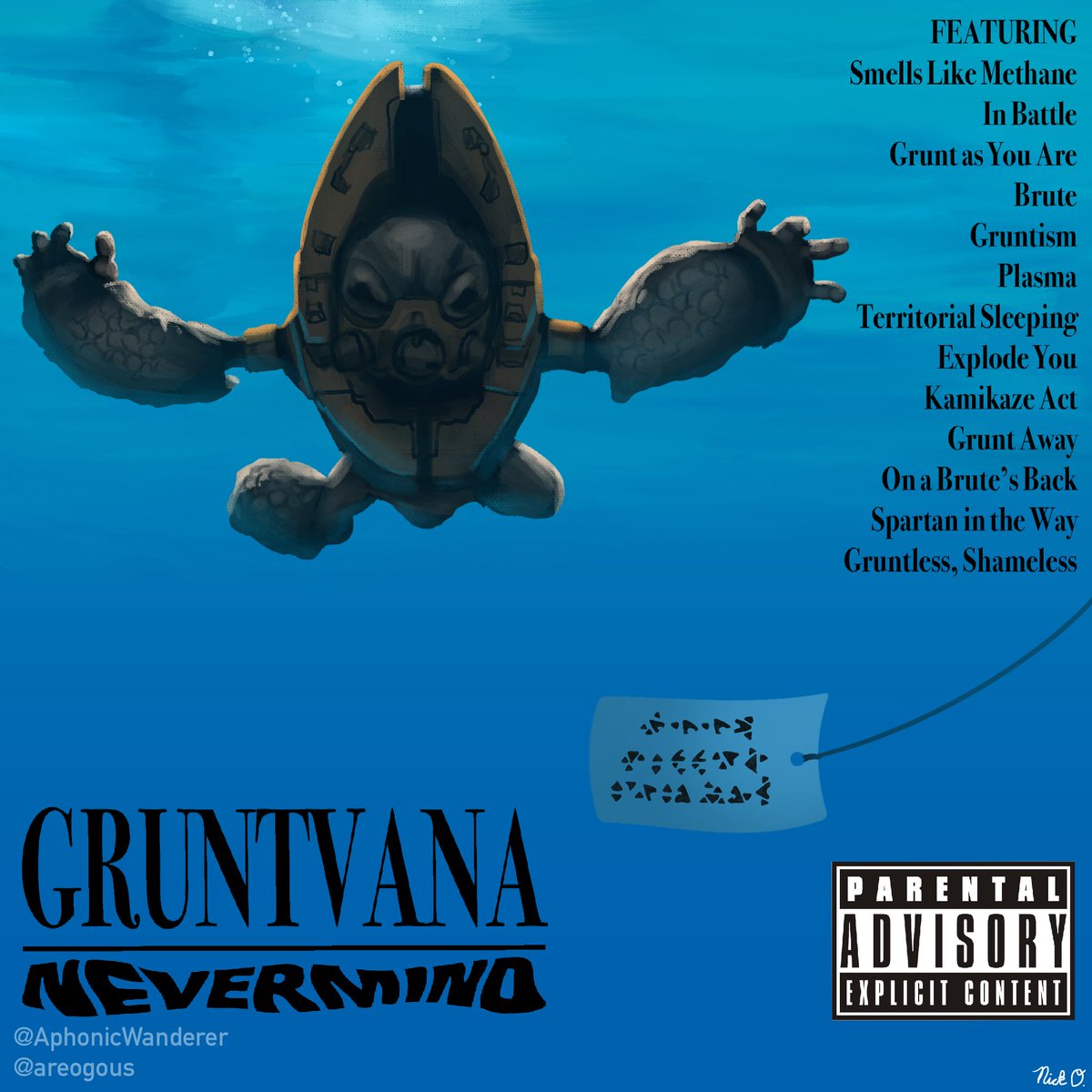 Gruntvana!
-
Inspired by some Dall-E images I saw, I made an official unofficial remake of a Nirvana album! Took me 4 hours. Super happy with it and loved making it! #HaloSpotlight #HaloInfinite #Halo #HaloTheSeries #HaloLoneWolves