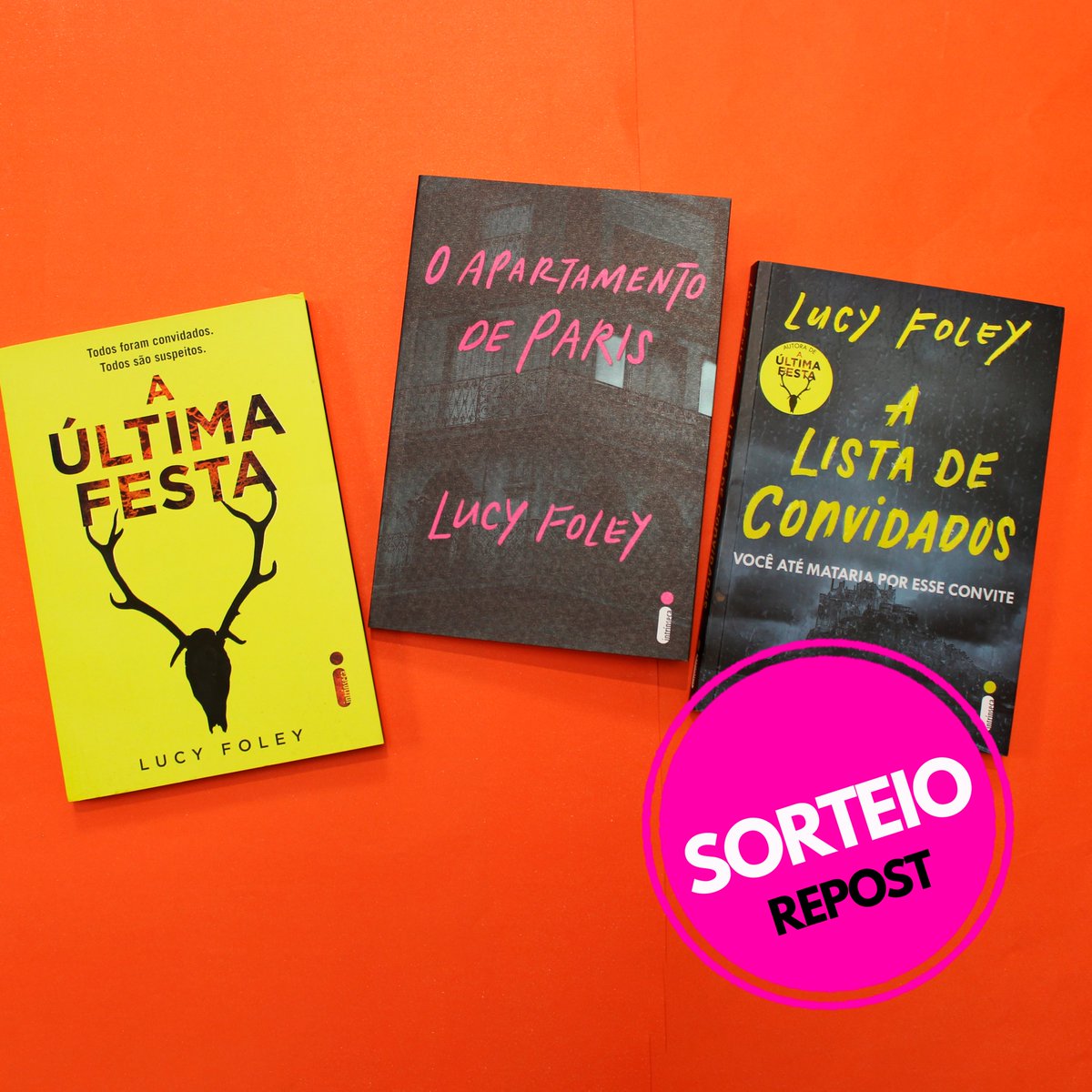 Tem algum fã de Lucy Foley, aí? 🖤 Então se liga no sorteio: 2 kits trevosos com 3 livros da autora! Siga o nosso perfil, dê RT neste post PUBLICAMENTE e preencha o formulário no blog: bit.ly/3AIj66B Resultado: 23/08 *Mesmo sorteio de sexta (19)