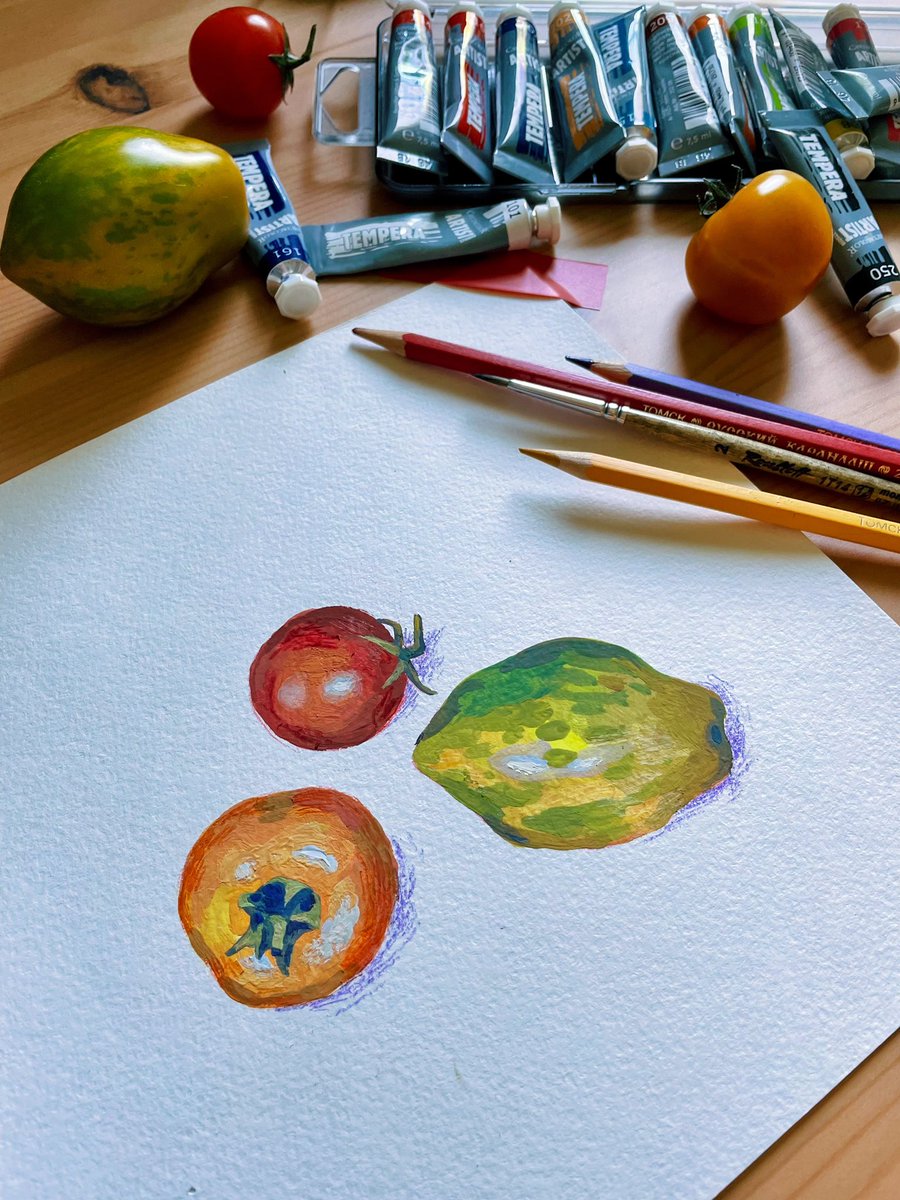 AnnaKreshchuk's tweet photo. Portrait of my garden tomatoes 🍅 #sketchbook #sketch #drawing #drawdaily #dailysketch #Illustrator #foodillustration #foodillustrator #artist #bookillustrator https://t.co/Y4kV3W2OAE