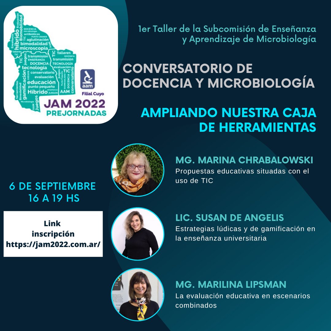Laurabonofiglio's tweet photo. ¡Falta poco para nuestro primer taller!
Te invitamos a repensar las prácticas de la enseñanza situadas en Microbiología, con disertantes de lujo! 
Es virtual. Toda la info la pueden encontrar en el Flyer. Les esperamos! 
@microasocarg https://t.co/moSuELcTJC