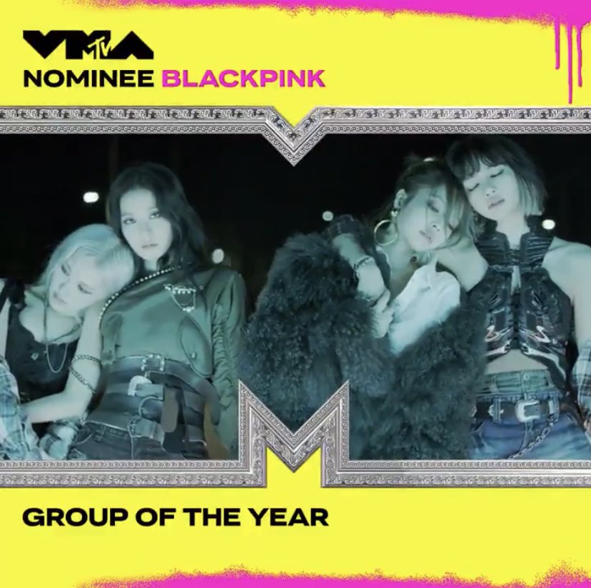 BBU_BLACKPINK's tweet photo. #BLACKPINK has been nominated for Group of The Year/Best Group at the MTV’s Video Music Awards (#VMAs ) for 4 consecutive years.

#PINKVENOM @BLACKPINK https://t.co/anpwcGBefd