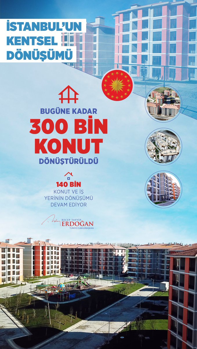 Bugüne kadar İstanbul’da 300 bin konutu dönüştürerek zor bir işi gerçekleştirdik, tarihî bir başarıya imza attık. Hâlihazırda sahada 140 bin konut ve iş yerinin dönüşümü ise devam ediyor.