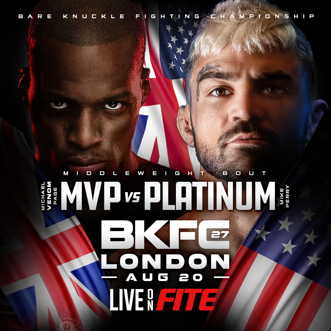 RT Contest: Win a code for BKFC 27: London. Winner selected before the start of the event.

#BKFC27 main card goes down TOMORROW 8/20 at 2pm ET / 11am PT on @FiteTV PPV: fite.tv/watch/bkfc-27/…

Prelims also on FITE at 1pm ET