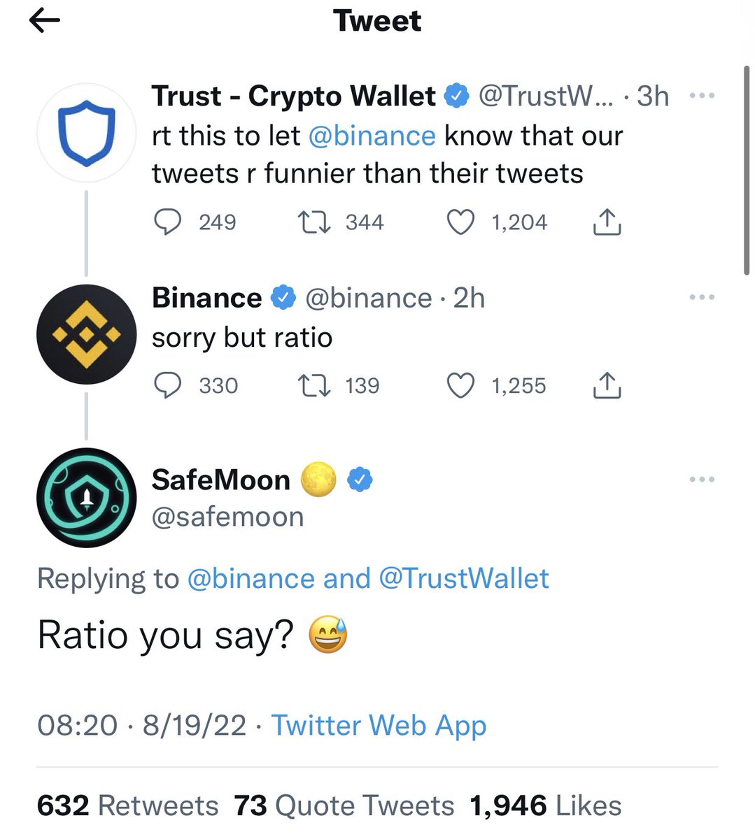 Ratio’d. <a href="/binance/">Binance</a> <a href="/TrustWallet/">Trust Wallet</a> <a href="/safemoon/">SafeMoon</a>