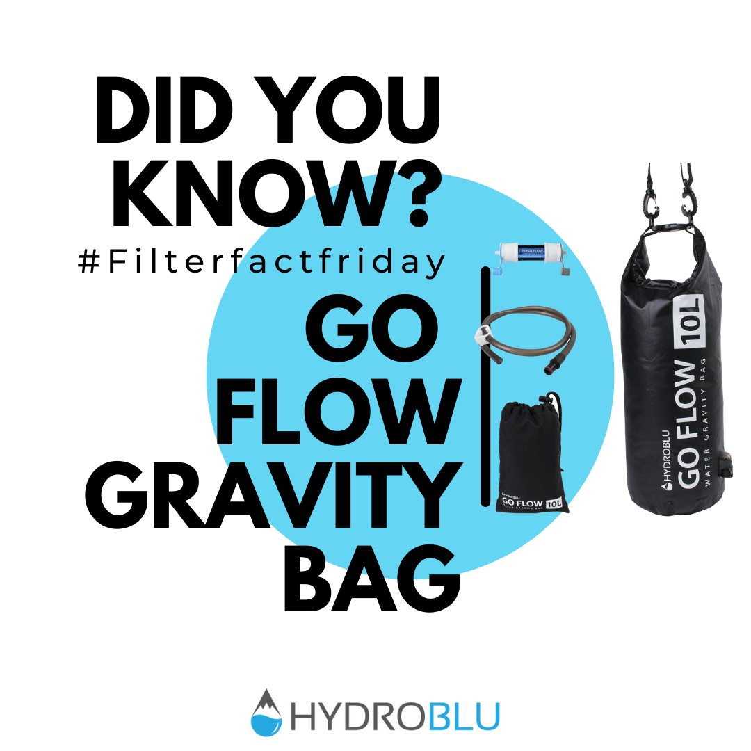 _hydroblu_'s tweet photo. Check out some awesome fast facts about our Go Flow Gravity Bag! 
- Ultimate filtration system that is lightweight, practical, and will protect you from 99.999% of bacteria and protozoa.
- Capacity: 10 liters.
- Total Weight: 8.8 ounces.
- Flow rate of 1 gallon in 5 minutes. https://t.co/KTPxaT5lpS