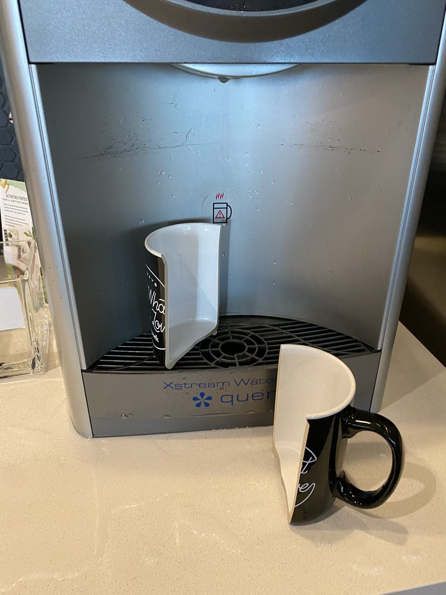 RicardoVidetta's tweet photo. Don’t know what to think about @WeWork #Brickell #Miami for this. I burned my leg after the cup just cracked while filling up with hot water https://t.co/U38Ysoeo0I