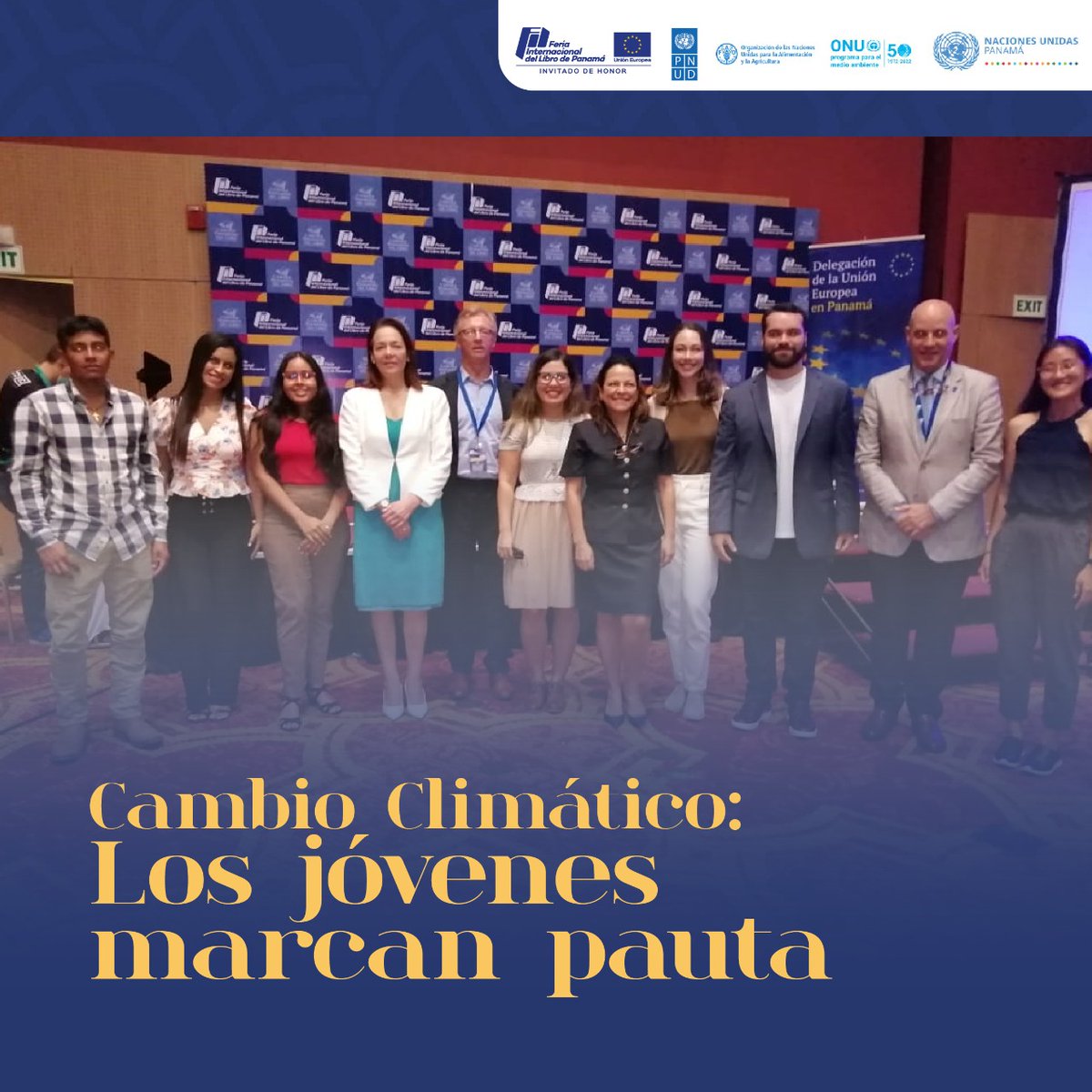 PNUDPanama's tweet photo. 🤝Juntos @PNUDPanama @FAOMesoamerica @unep_espanol @PanamaUe @ONUPanama @CAPALIPTY continuamos creando espacios de intercambio que permitan a la juventud alzar su voz y con sus mensajes motivar a más y más jóvenes.
💪📚#NadieAtrás #FILPanama2022 #Panamá #AcciónClimática https://t.co/eXydec2aGM