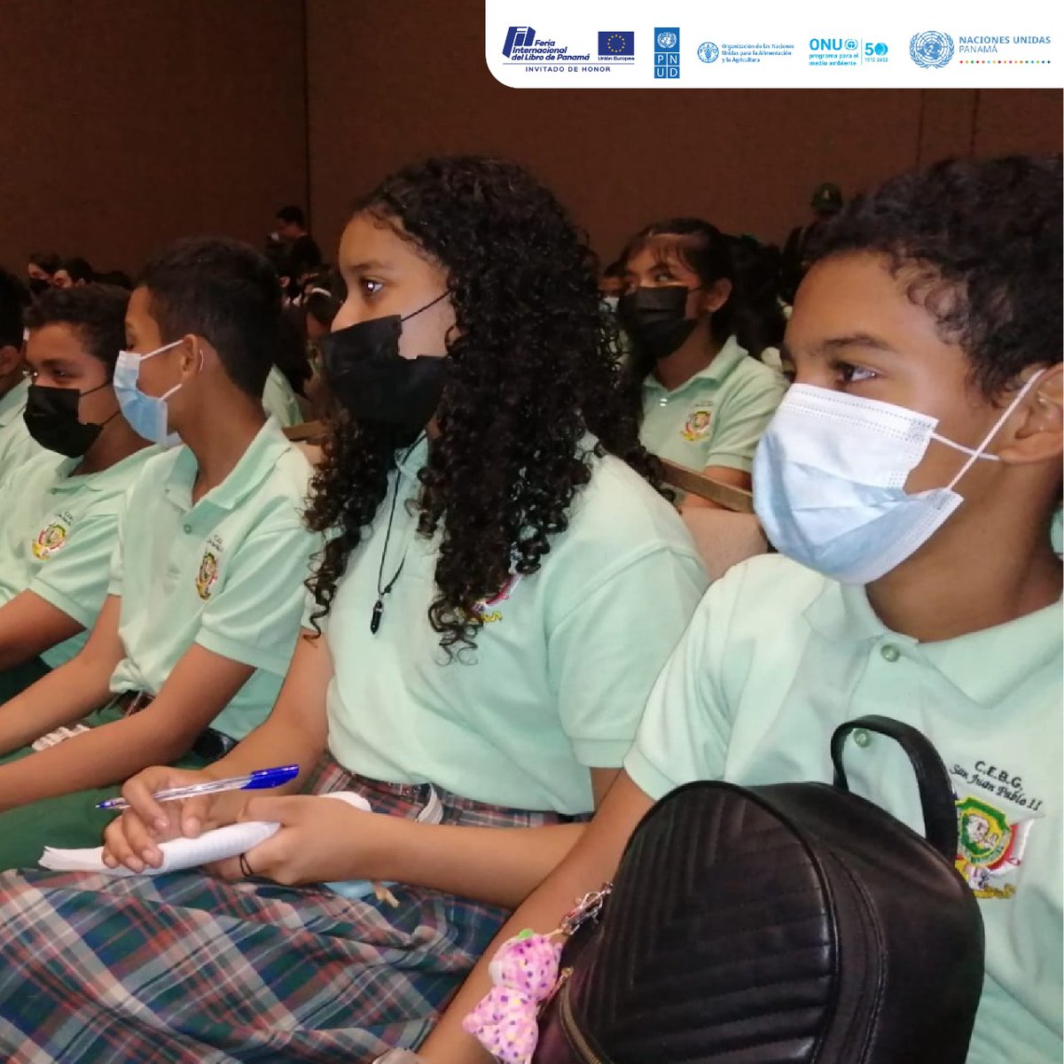 PNUDPanama's tweet photo. 🤝Juntos @PNUDPanama @FAOMesoamerica @unep_espanol @PanamaUe @ONUPanama @CAPALIPTY continuamos creando espacios de intercambio que permitan a la juventud alzar su voz y con sus mensajes motivar a más y más jóvenes.
💪📚#NadieAtrás #FILPanama2022 #Panamá #AcciónClimática https://t.co/eXydec2aGM
