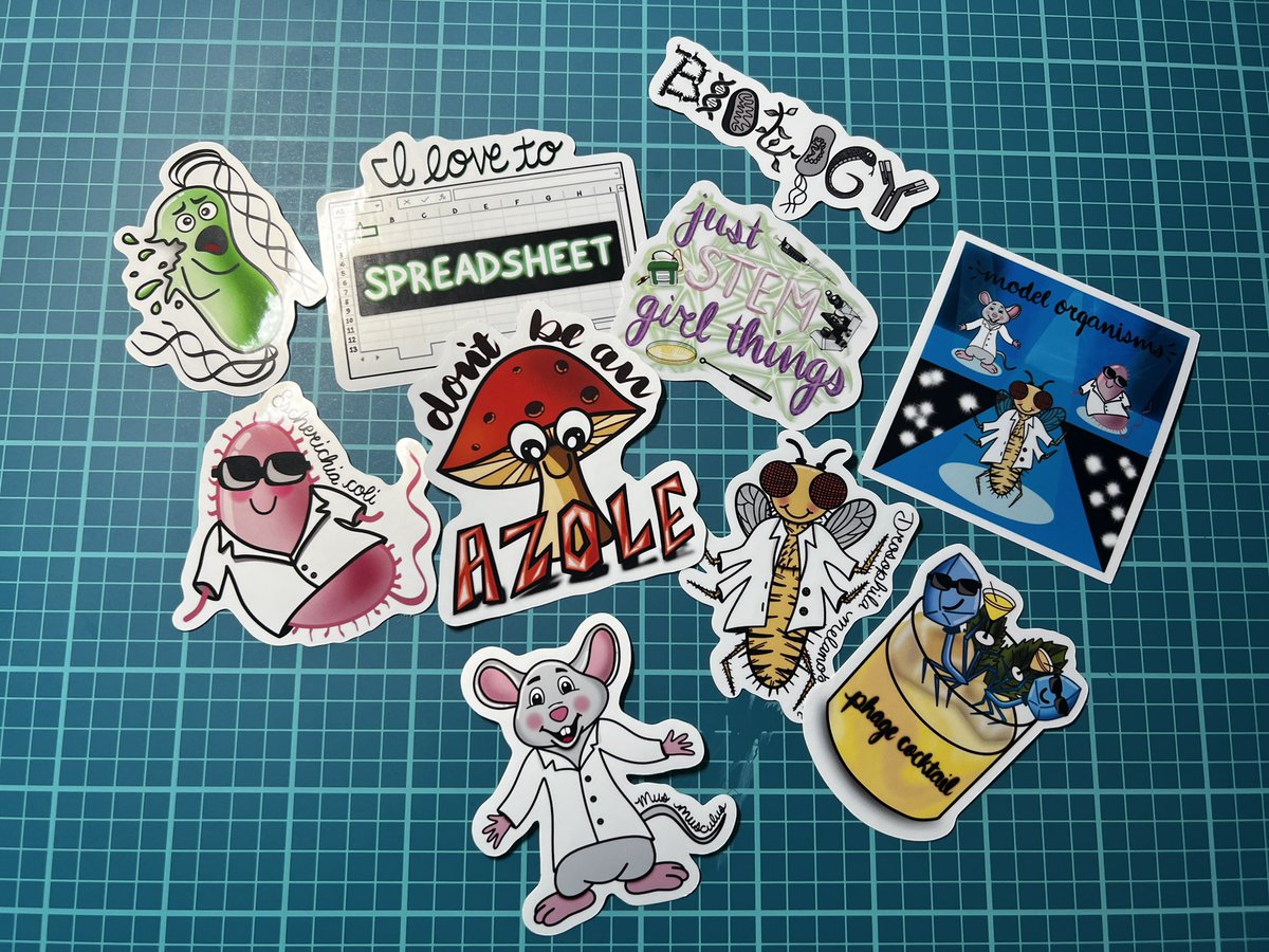 NataliaHubbs's tweet photo. Classes start in 10 days so that obviously means now is the best time to make a bunch of stickers #etsyshop #sciencestickers #procrastination #supportsmallbusiness https://t.co/MesfFIbqvB https://t.co/abvMDBd7v5
