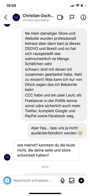 Währenddessen woanders in Berlin und in einem anderen Chat. 💭 Plötzlich hört sich alles soanders an und