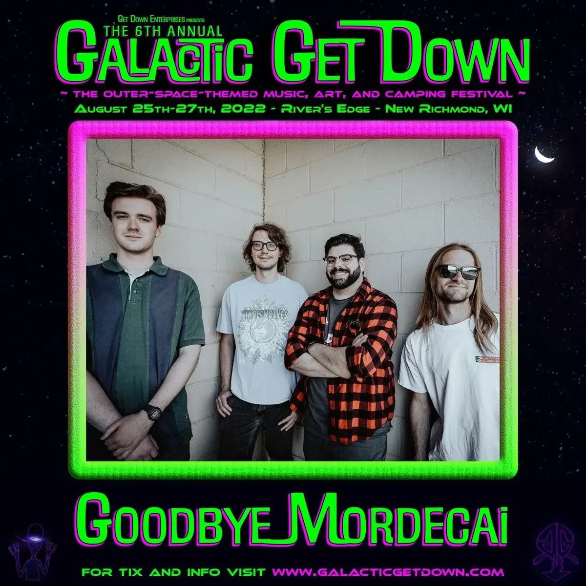 TheCEscalante's tweet photo. 🚨 ONE WEEK LEFT🚨
Catch my band #GoodbyeMordecai next week, Friday August 26th at #GalacticGetDown! We're going to be playing the Launchpad stage at 12:30pm, launching the party on Friday and catch us hanging out all day!
#indiemusic #skapunk #punkband https://t.co/5viIj5yIgf