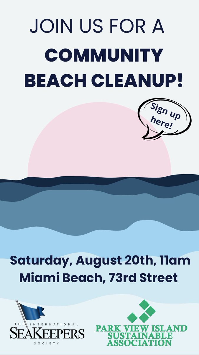 SeaKeepers's tweet photo. Interested in joining one of our cleanups?
Sign up for our upcoming community events this Saturday, August 20th and next Wednesday, August 24th.
Hope to see you there! 💙🌎 #forourocean
August 24th cleanup sign up: https://t.co/XsE8e6gxUQ https://t.co/RzybONCEVq