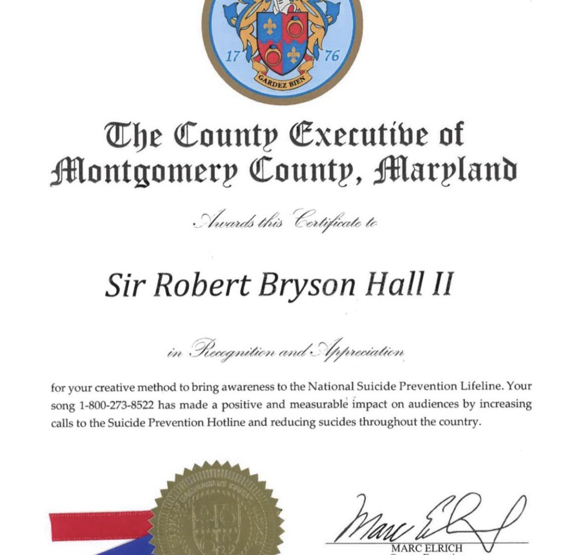 LinesofLogic's tweet photo. Logic was awarded with a certification of recognition and appreciation from the Mayor and City Council of Gaithersburg and the executive of Montgomery County, where Logic is from. https://t.co/LB0OOC2M2O