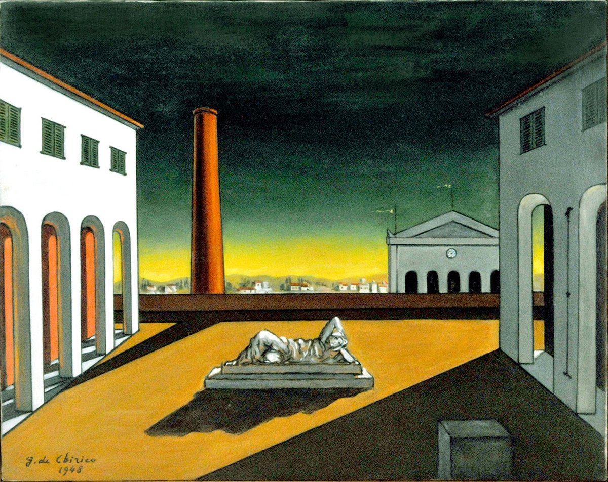 CasaLettori's tweet photo. Giorgio de Chirico, Piazza d’Italia

La somma di incanto e disincanto 

#TraLeVieDellaBellezza a #CasaLettori 

#NotteConLArte 

@antoniettagner2 @aramis46 @VIOLA_MARTELLA @antoniad21 https://t.co/JYNoOyVrkm