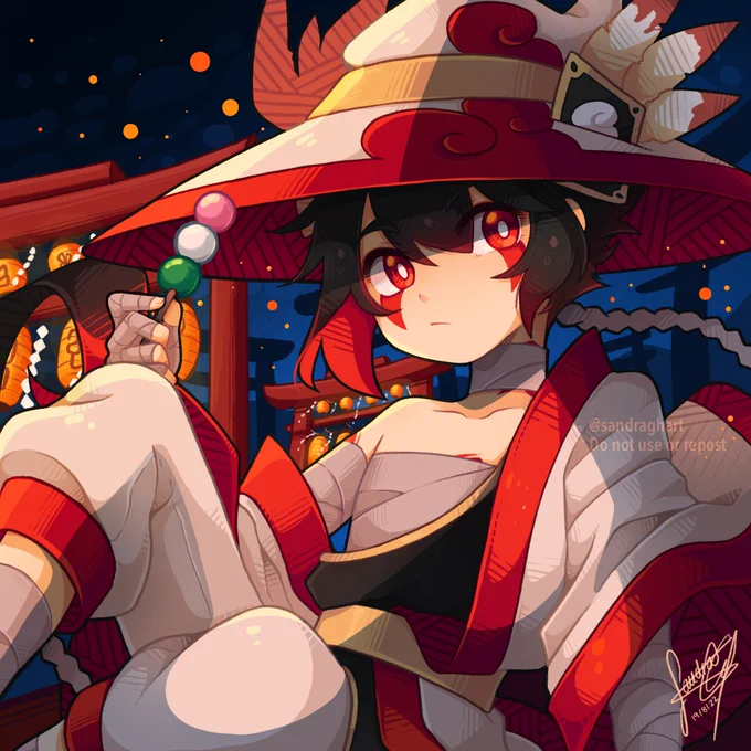  Floating lights in the sky  Illustration of my OC Shiro! Today is his birthday!  