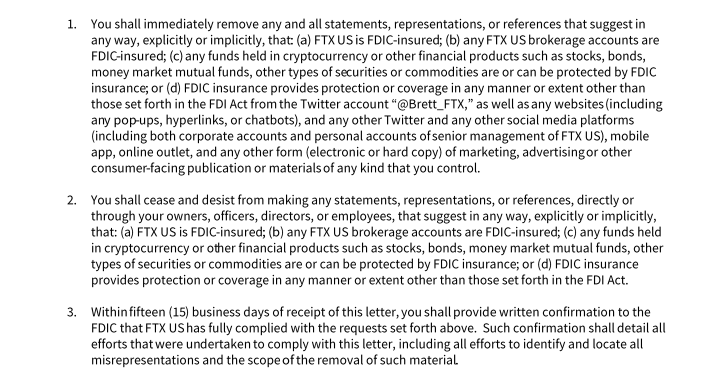 CryptoKaleo's tweet image. Basically a three page cease and desist letter requiring Brett to delete two obscure tweet replies hidden in a thread lol.
